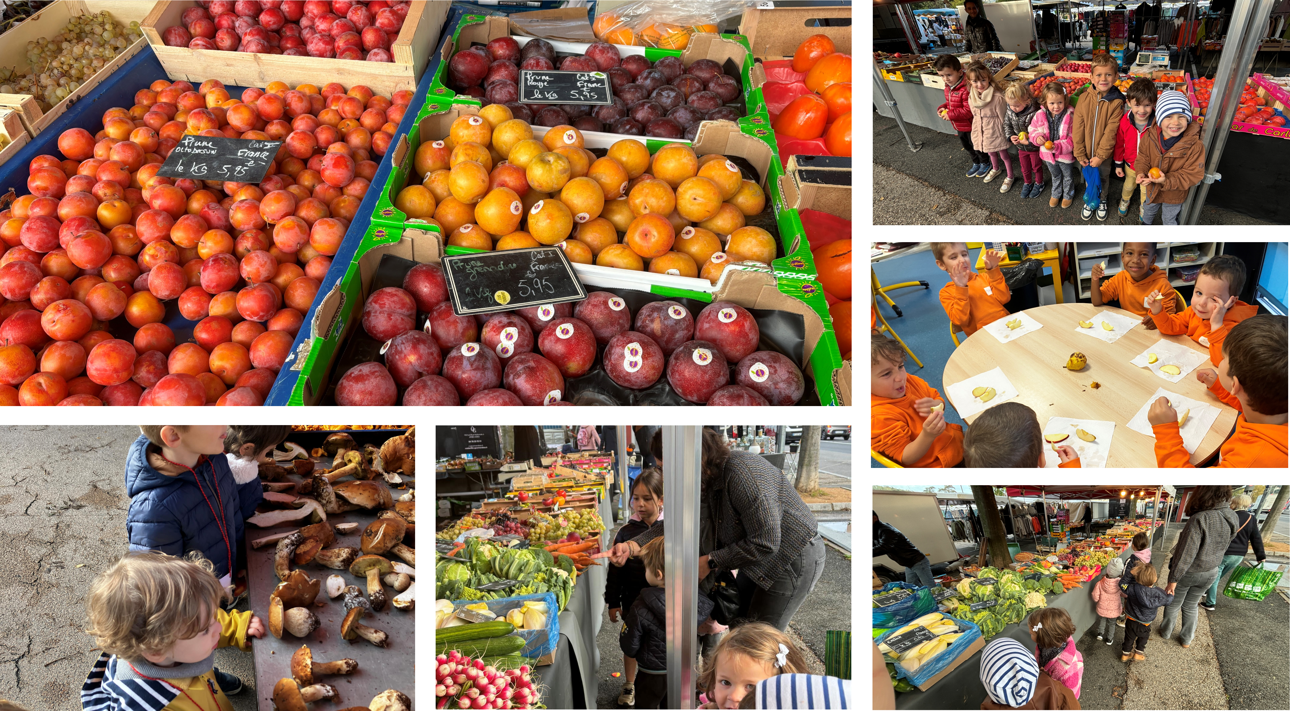 Les classes de maternelle au marché de Neuville